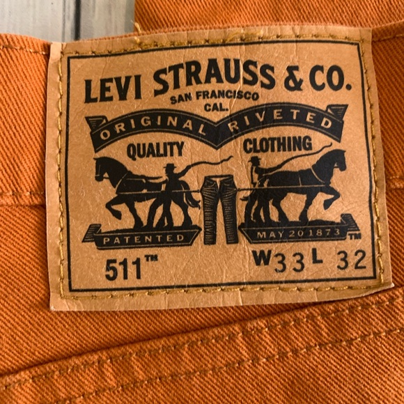 Levi’s Men’s Size 33x32 Rust Color 511 Jeans - Picture 5 of 10